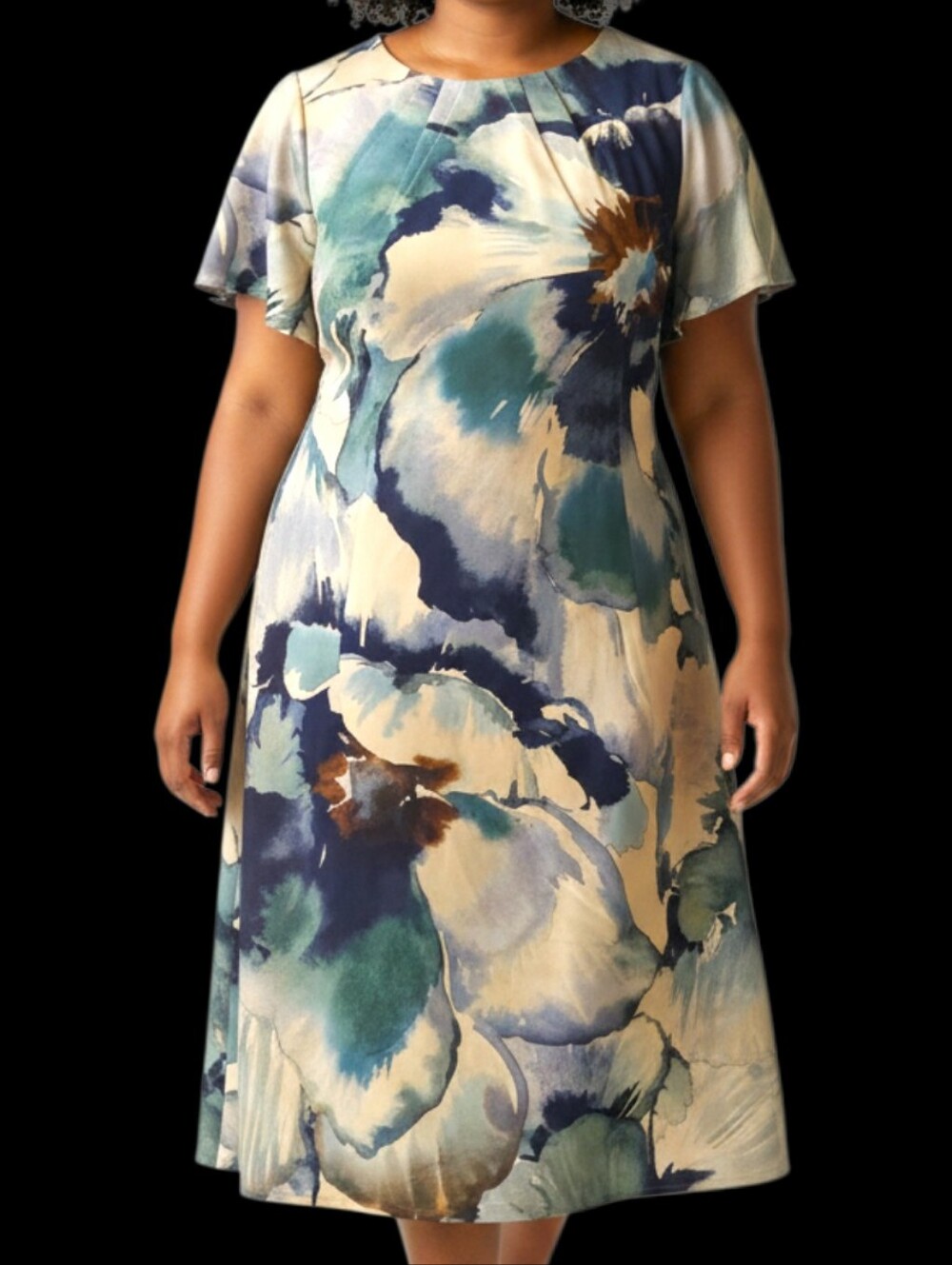 Calvin Klein watercolor large floral print sheath dress